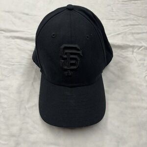 San Francisco Giants Hat Cap New Era‎ Size 7 1/4 Fitted Black On Black